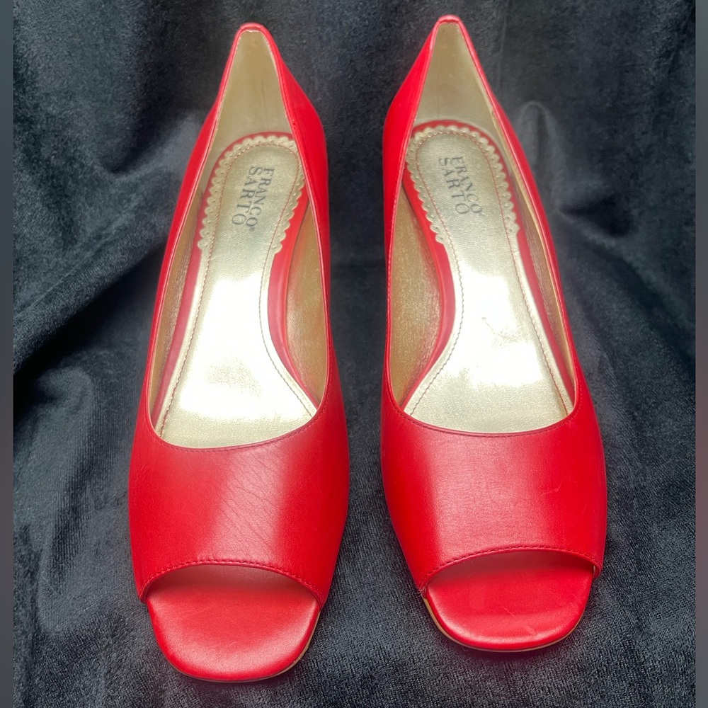 NEW! Franco Sarto Women's Red Peep Toe Heels